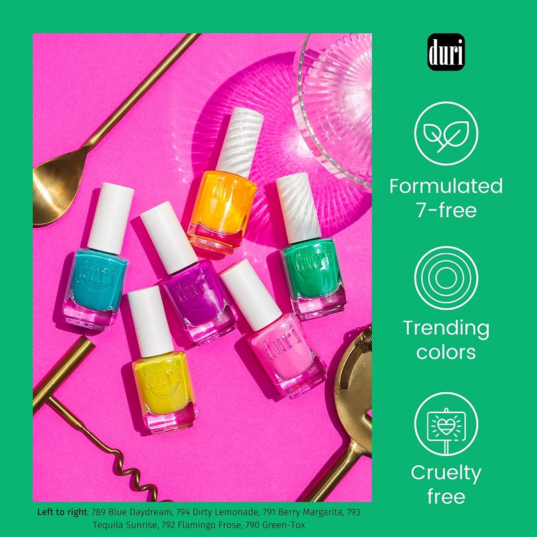 duri Nail Polish, 692 Ruby Macaroon, Classic Red Lacquer, Glossy Finish, Full Coverage, Quick Drying, 0.45 Fl Oz