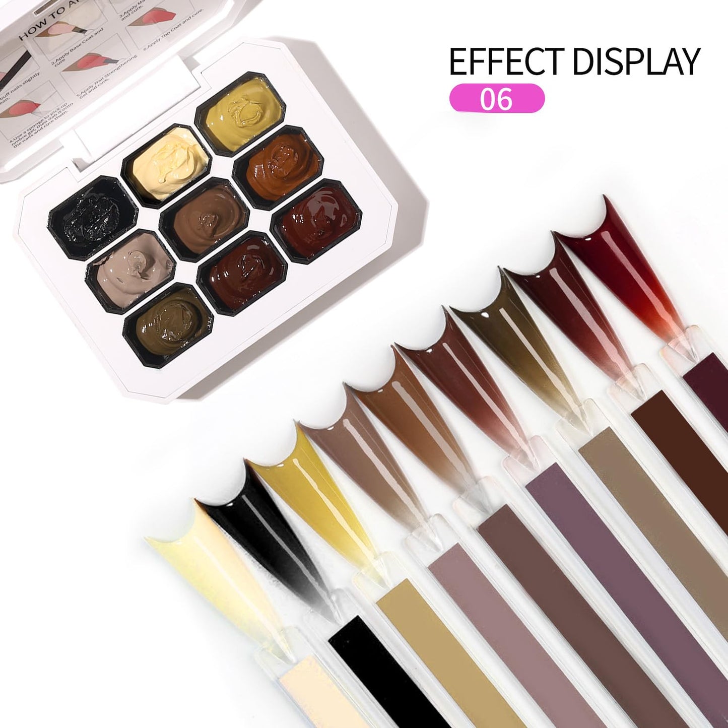 9 Colors Set Ombre Gel Nail Polish,Ombre Paint Nail Gel for Nails with 100Pcs Nail Sponges for 3D Nail Art in Salon or Home Use(omber-06)