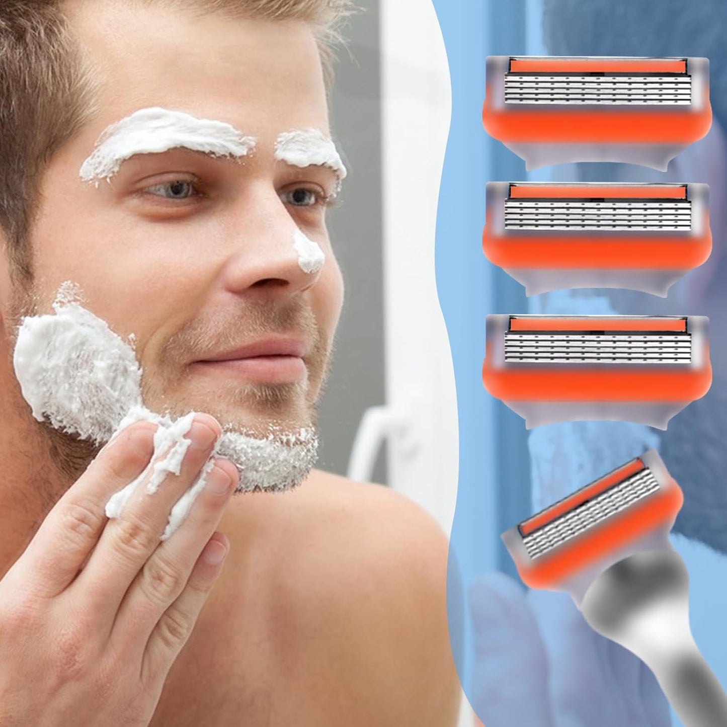 Premium 5-Layer Stainless Steel Razor Blade Refills, 24 Pack – Compatible with Fusion 5 Style Razors, High-Performance Cartridges for Smooth Shaving, Durable & Sharp Replacement Blades for Men