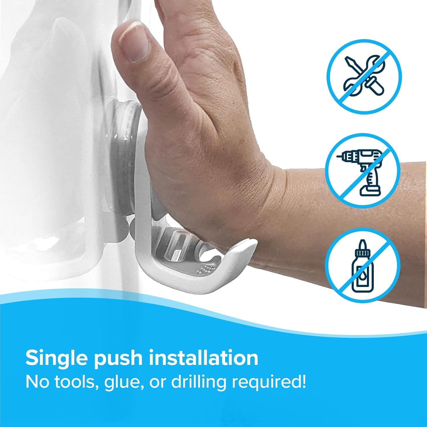 SlipX Solutions On The Dot Power Lock Suction Cup Hook, Razor Holder & Phone Cradle (Perfect for Shower & Mirror, Holds 11 lbs), No-Drilling, No Tools, Rust-Proof, Waterproof, Removeable