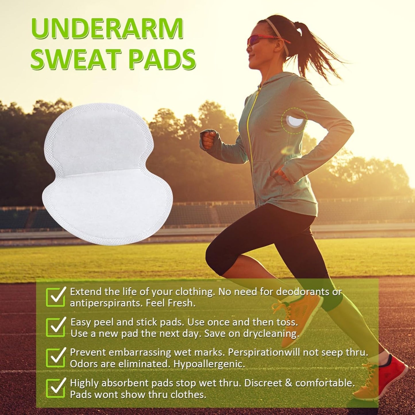 Armpit Sweat Pads, Unadir Underarm Sweat Pads for Women and Men [100 Packs], Disposable Underarm Pads for Sweating Women, With our Disposable Underarm Sweat Shields, Reclaim Your Confidence