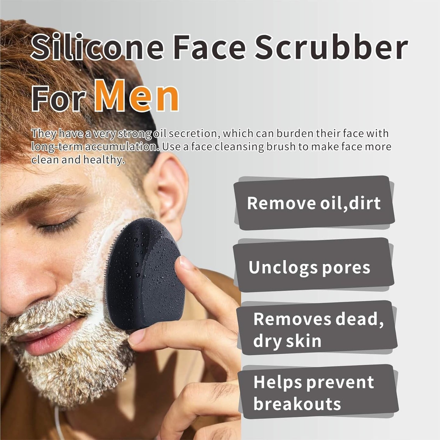 Silicone Face Scrubber,Soft Face Cleansing Brush,Face Pore Blackhead Remover Exfoliator for Face Nose Deep Cleansing Massage Makeup Removal for All Kinds of Skin Care Men Women