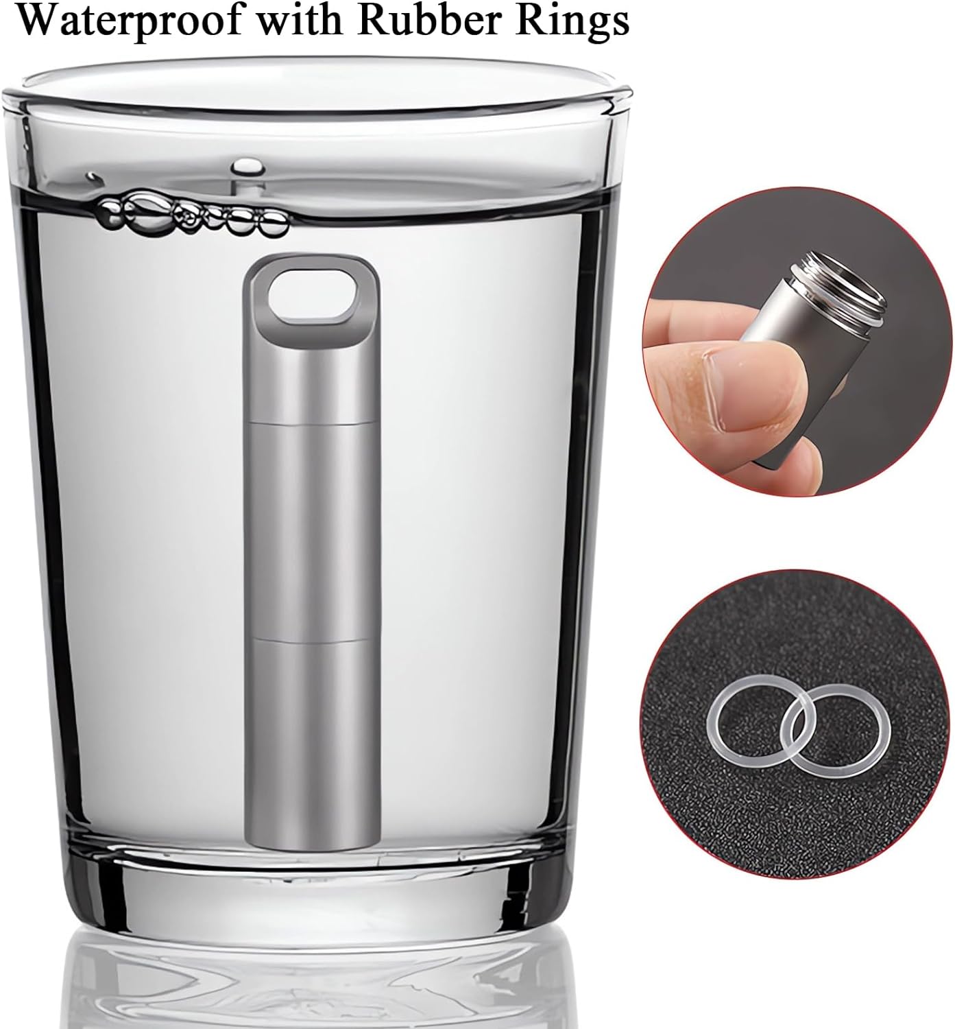 Small Keychain Pill Holder,304 Stainless Steel Portable Pill Case Organizer for Travel,Waterproof Pocket Pill Container Medicine Box for Purse Men (Small Pill Case)