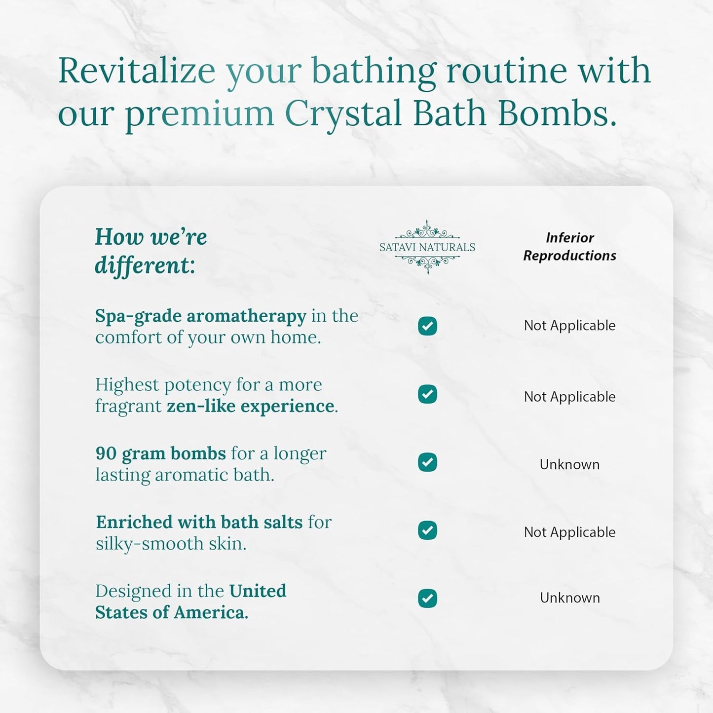 Crystal Bath Bombs (6 Pack) Luxurious Aromatherapy Bath Bombs Enriched with Nourishing Bath Salts for Silky Smooth Skin & Pleasantly Scented for an Immersive Zen-Like Experience