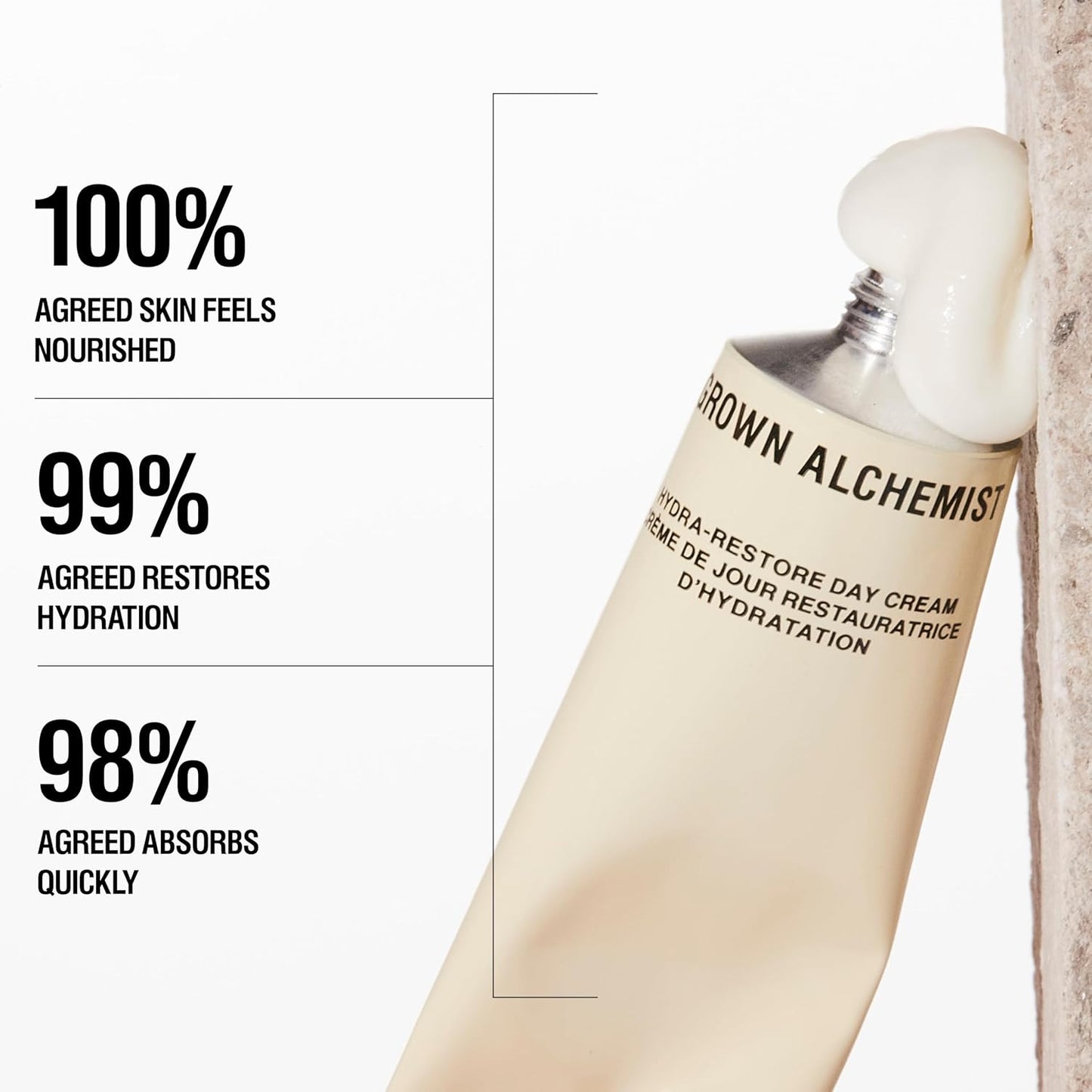 Grown Alchemist On-The-Go Essentials Kit. Restorative Hand Cream (20ml), Hydra Restore Day Cream (12ml), Hydra Retore Lip Balm (12ml)