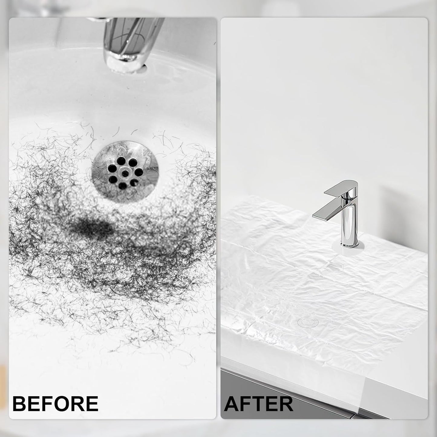 Beard Hair Catcher for Sink Beard Bib Disposable Beard Catcher for Shaving Sink Cover for Shaving & Trimming Clear Stop Worrying About Cleaning (Clear 100 PCS)