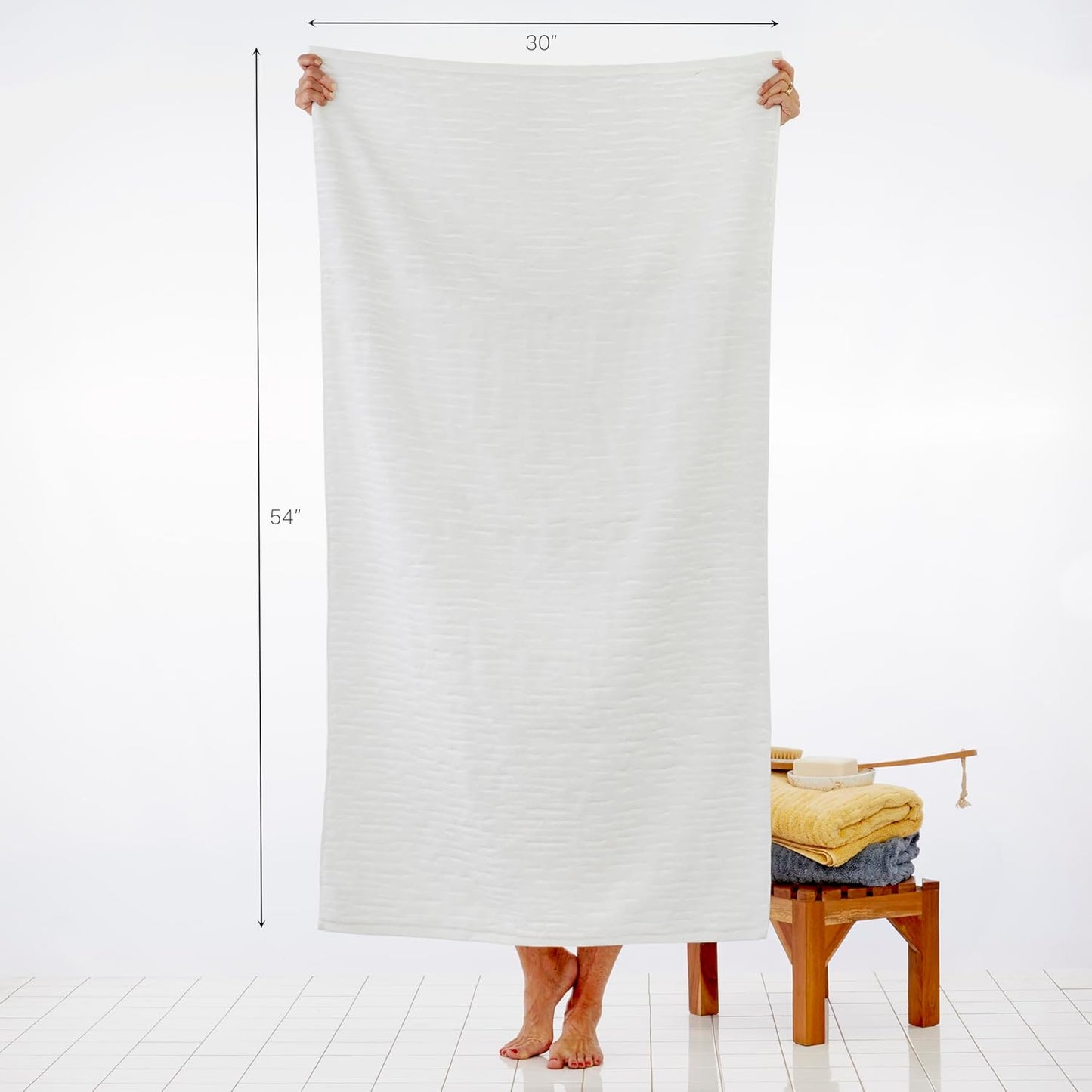SKL Home CloudSoft Cotton Luxury Bath Towel, White