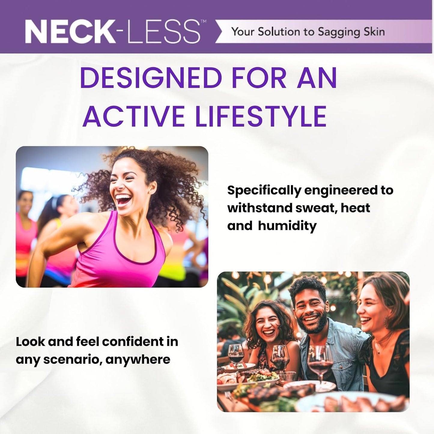 NECK-LESS Professional Face LIft Strips - Neck Tape - Medical-Grade Instant Jawline Enhancement Tape, 10-Hour Waterproof Support, Invisible, Non-Surgical Face and Neck Lift Solution (25 Strips)