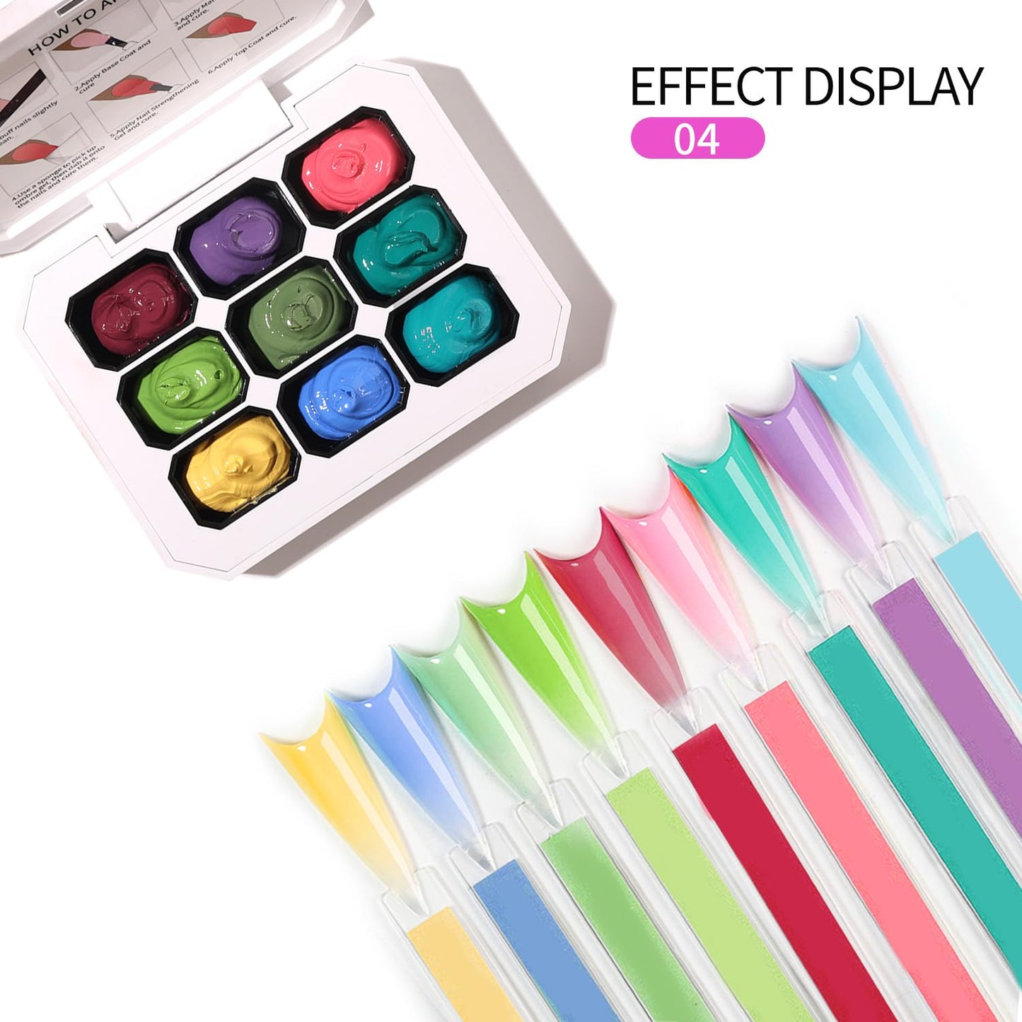 Ombre Gel Polish Nail Sponges for Ombre 9 Series Colorful Blush Effect Gradient painting gel ombre & pat paint for nails Multistyle French Manicure Nail Art DIY Home (A9, 1)