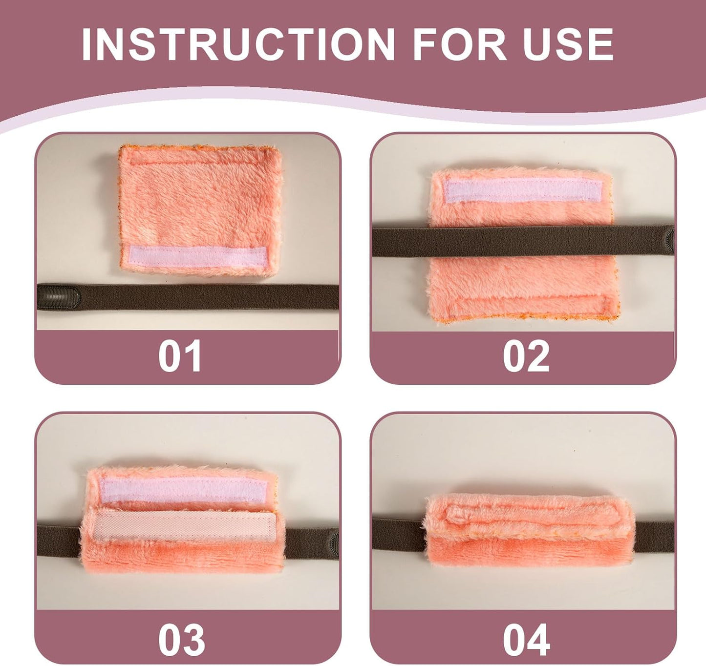 4 Pack Strap Covers Breathable Strap Cushions Work for Most Headgear Straps Can Reduce The Tracks On The Face Made of Soft Fabric Face Pads (Pink)