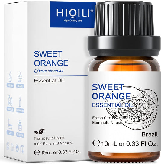 HIQILI Sweet Orange Essential Oil,100% Pure Natural for Diffuser, Aromatherapy-10ml