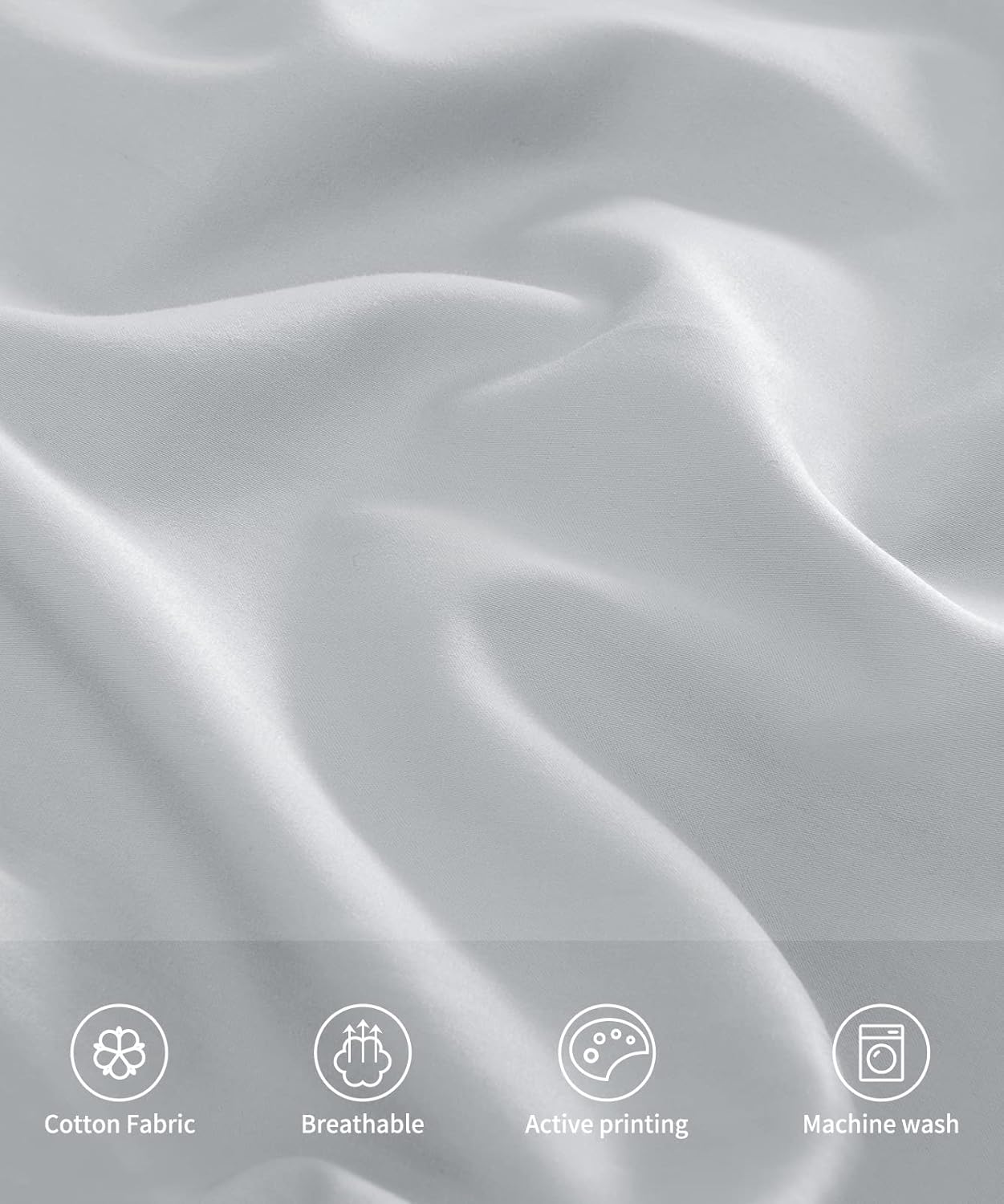 Warmstar Cotton Body Pillow Cover 1 Pack, 600 Thread Count Body Pillow case 20"x54", Long Body Pillow Case Cover Soft Breathable with Envelope Closure,Grey