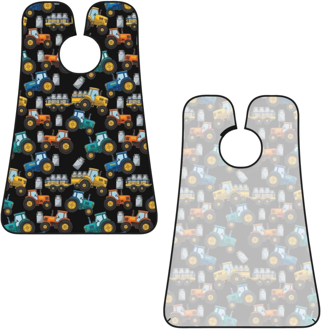 Beard Apron Hair Catcher, Cartoon Milk Farm Tractors Black Shave Bib, Waterproof Non-Stick Shaving Bib, Trimming Grooming Tool for Dad Men Anniversary