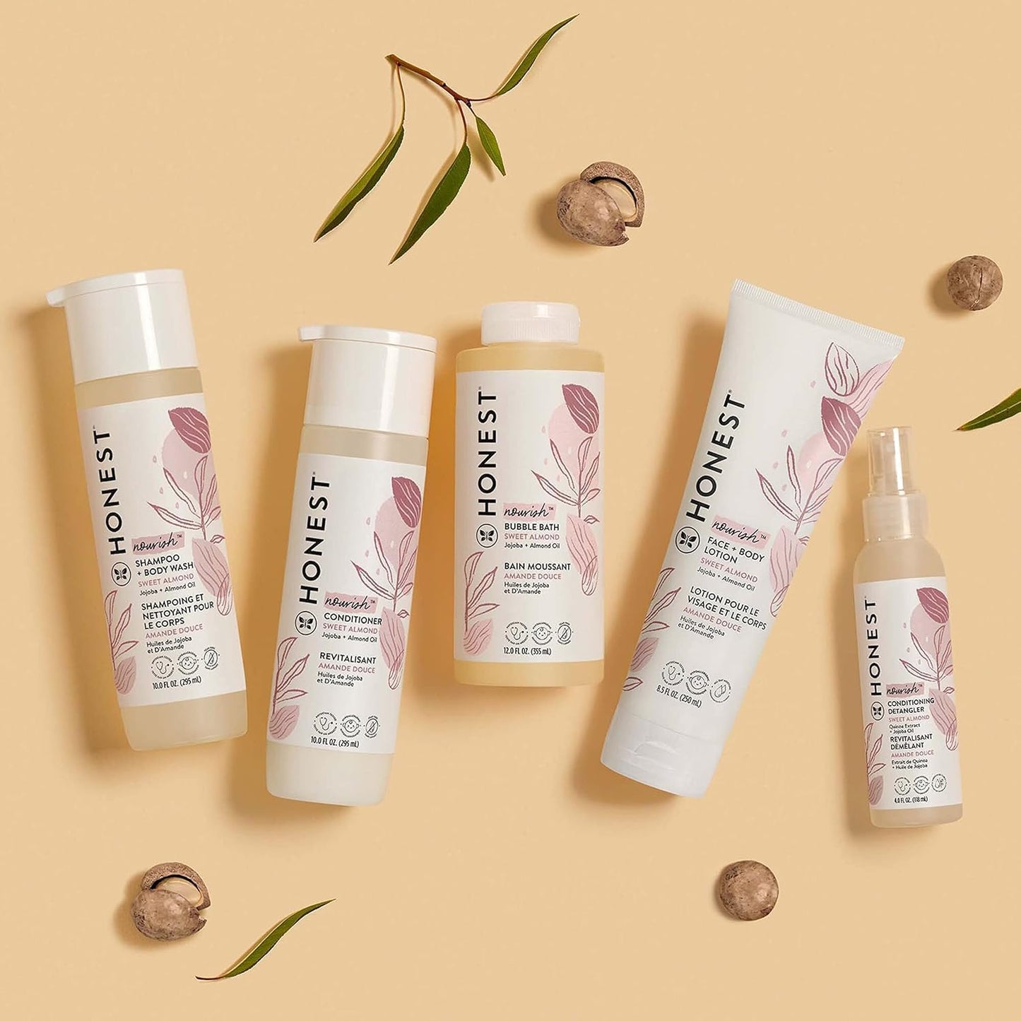 The Honest Company Foaming Bubble Bath | Gentle for Baby | Naturally Derived, Tear-free, Hypoallergenic | Sweet Almond Nourish, 12 fl oz