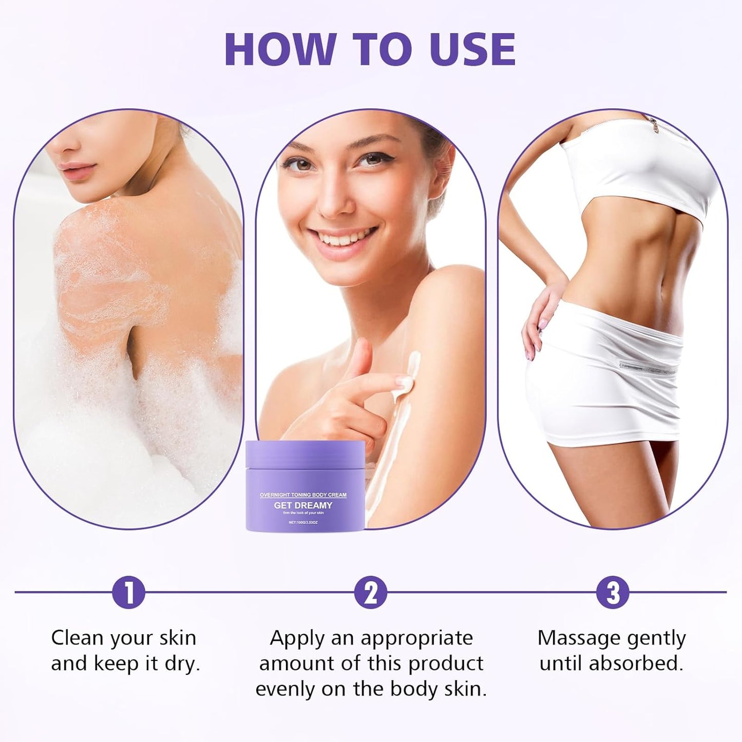 Get Dreamy Overnight Toning Whip, Overnight Toning Body Firming Cream, Body Firming Whip That Works While You Sleep, Skin Tightening Cream for Body with Caffeine & Vitamin C(2PCS)