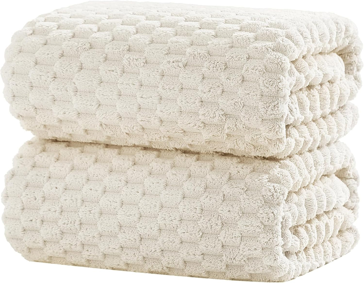 Extra Large Bath Towel Sheet-40x80 Inches Oversized,Super Soft,Quick Dry,Microfiber Shower Towels Highly Absorbent,Plush Bathroom Towels for Adults, Premium Quality (Cream, 2PCS)