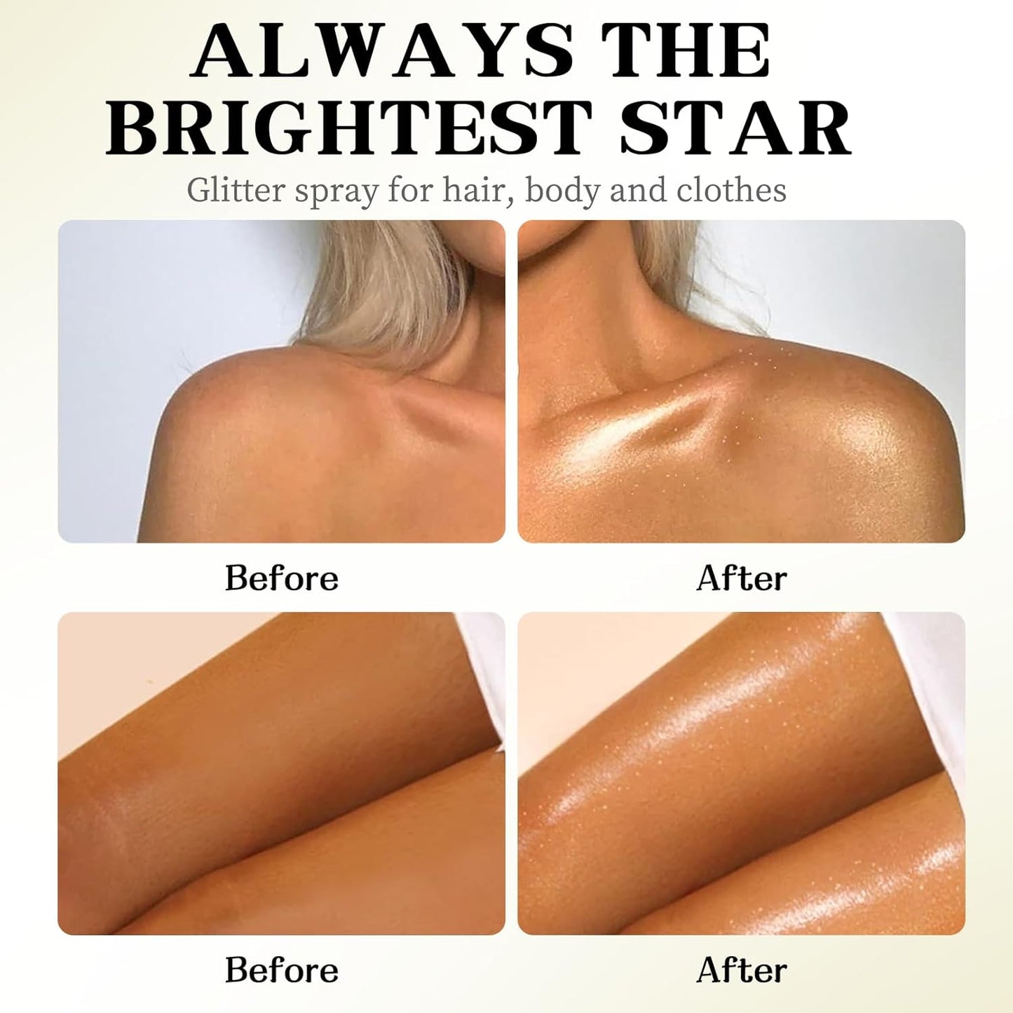 Glitter Spray for Hair and Body, Glitter Body Spray, Quick-Drying Waterproofing Body Shimmer Suitable for Festival Rave (Light Green, 2.6 fl oz)