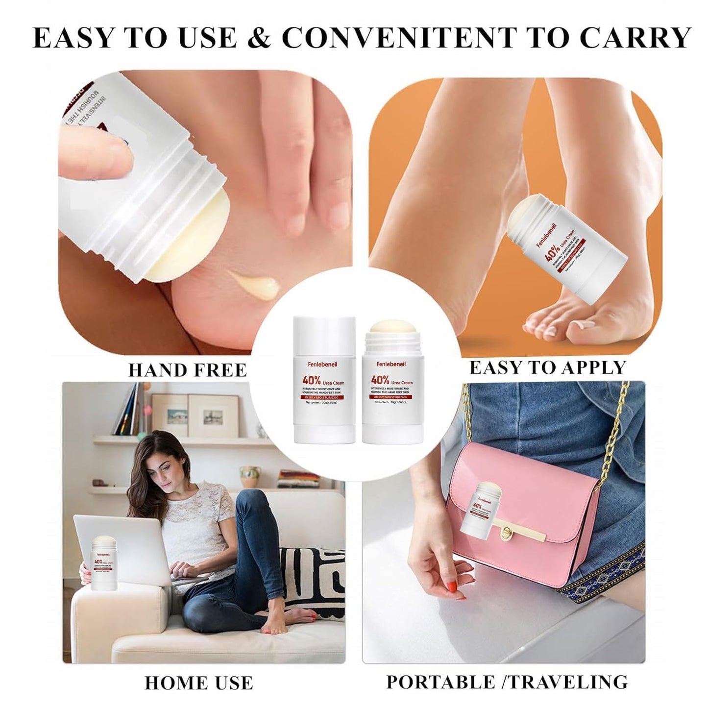 40% Urea Cream Cracked Heel Balm with 40% for Dry, Cracked, Heals Feet Hand Moisturizing Lotion 40 Percent Urea Lotion for Feet Maximum Strength 3Pack