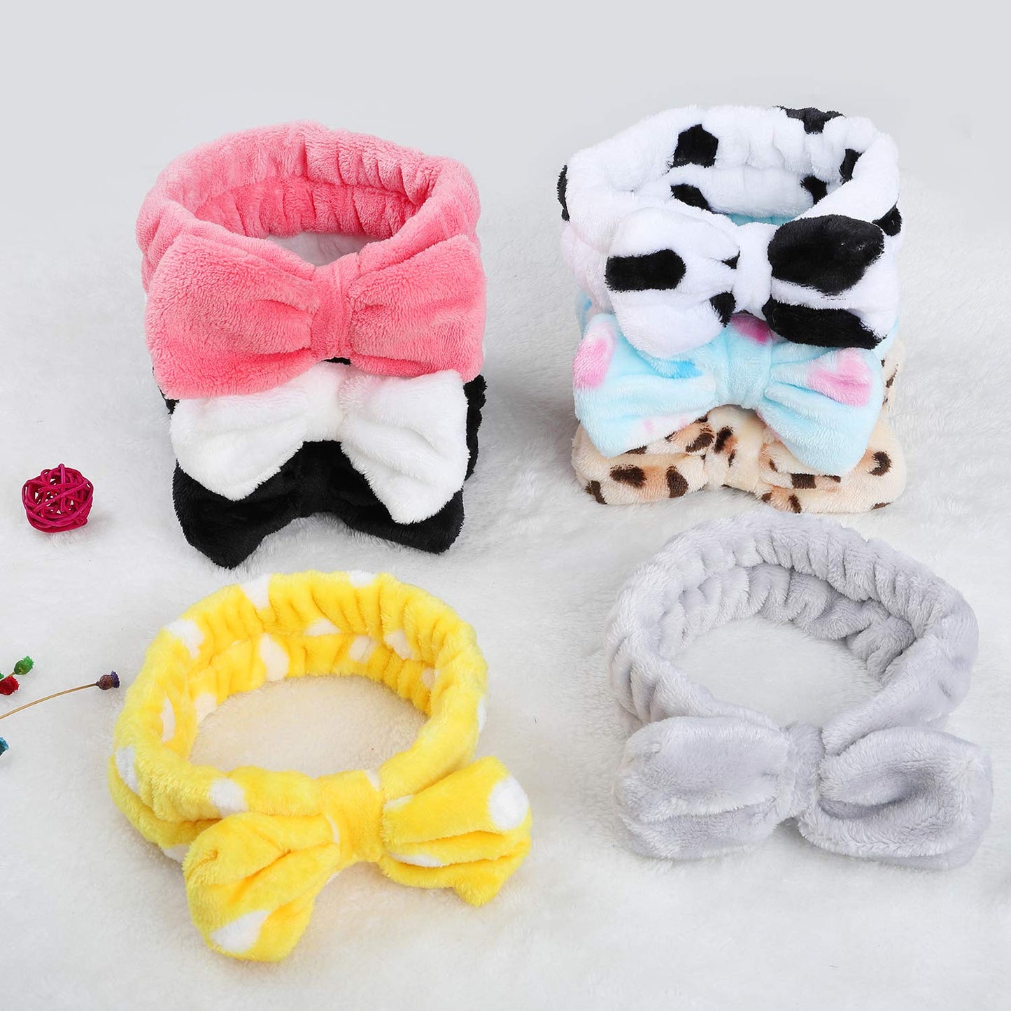 Stocking Stuffers for Teen Girls, 8 Pack Bow Spa Skincare Headband for Washing Face, Christmas Gifts Spa Party Favors Bulk Gifts for Teens Girls