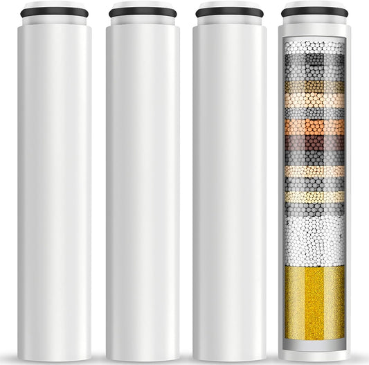Cobbe 4 Pack Replacement Filters for Handheld Shower Head - Water Softener Filters Beads for Hard Water - Remove Chlorine - Reduces Dry Itchy Skin