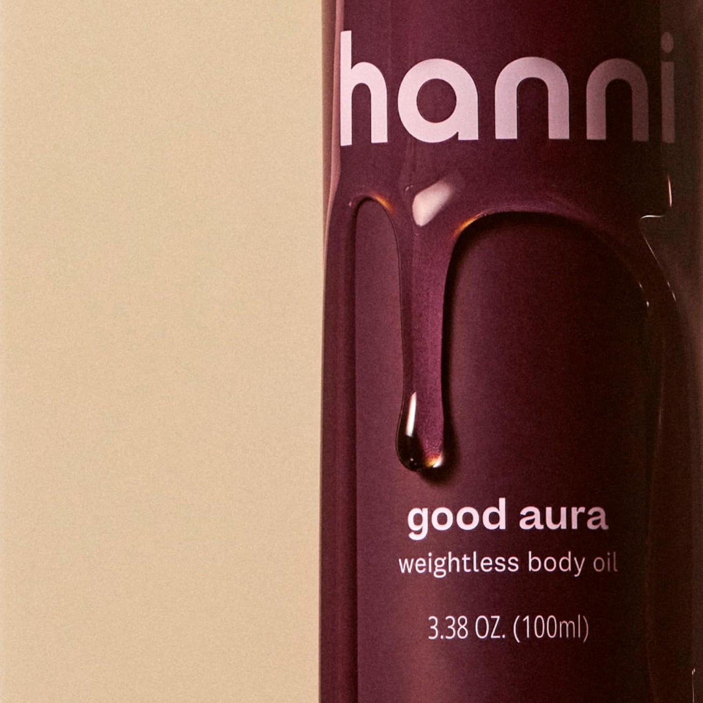 HANNI Good Aura Dry Body Oil, Lightweight After-Shower Moisturizer with Jojoba, Coconut, Baobab, and Buriti Oils, Non-Greasy Skincare for Soft Skin, 100 mL / 3.38 oz