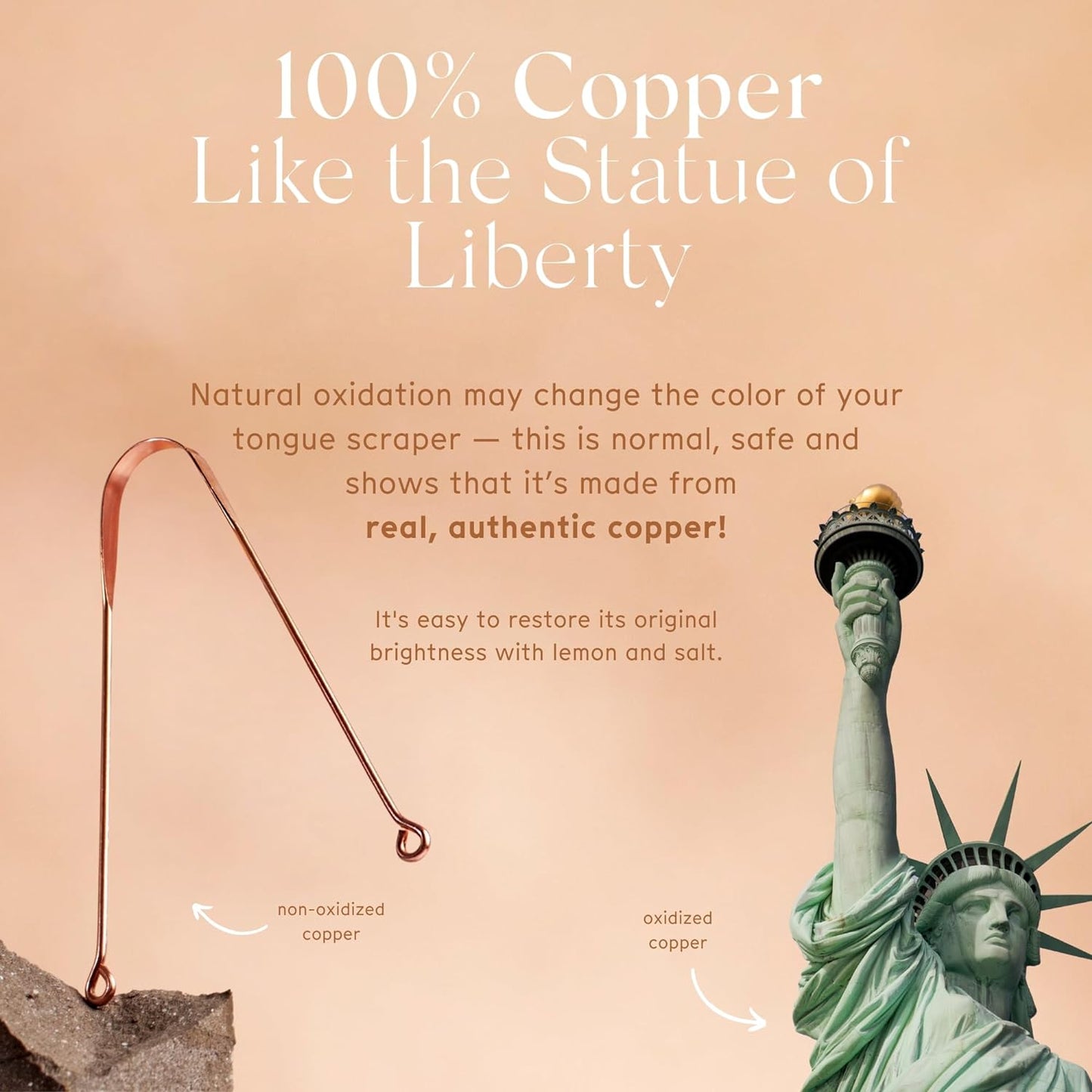 Arista Copper Tongue Scraper for Adults & Kids – 100% Pure Copper Tongue Cleaner – Extreme Bad Breath Treatment for Adults, Oral Detox & Hygiene – 1 Pack with Travel Pouch