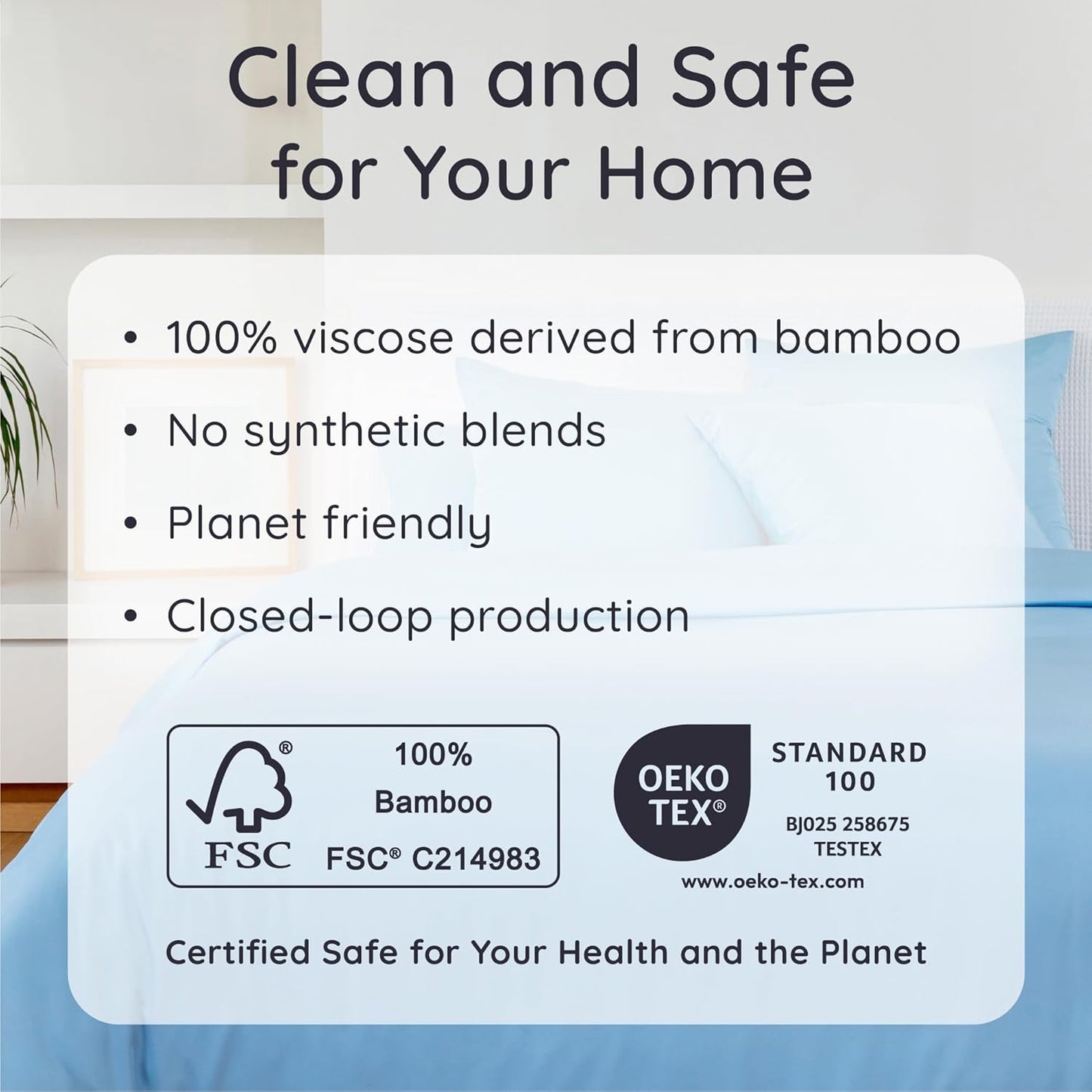 Bambaw 100% Viscose Derived from Bamboo Pillowcase Standard Size – Set of 2 Cooling Pillow Cases Standard Size with Envelope Closure, Breathable & Soft Pillow Case for Hair Protection (Dream Blue)