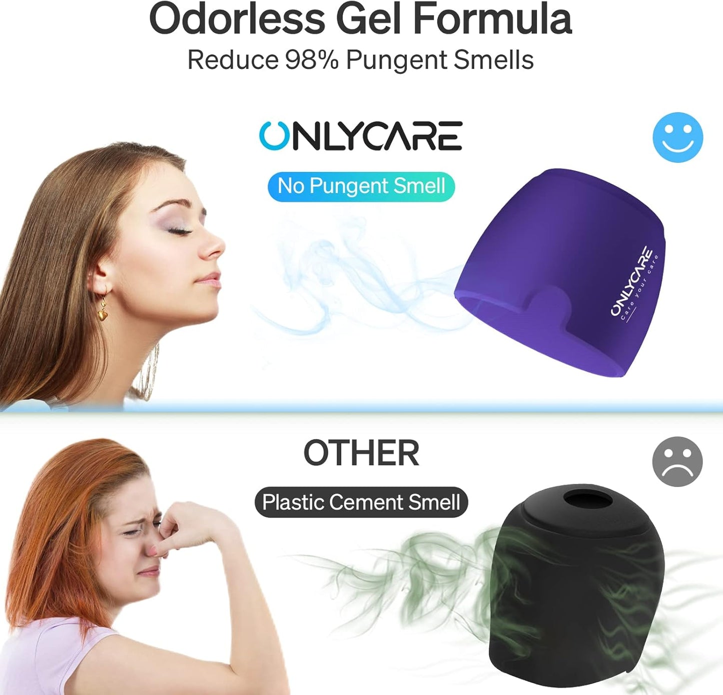 ONLYCARE Migraine Relief Cap, Soothing Headache Hat, Upgraded Odorless Gel Ice Head Wrap, Hot and Cold Therapy, Headache Ice Pack for Tension and Stress(Purple)