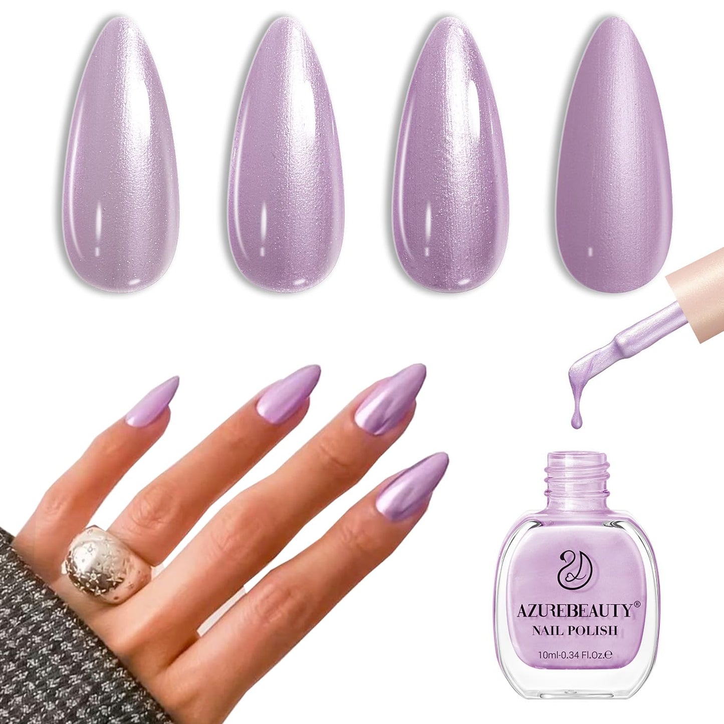 AZUREBEAUTY Dreamy Purple Nail Polish– Quick Dry, Long-Lasting, Natural Glossy Finish for DIY Manicure & Nail Art, Salon Quality, 10ml for Women