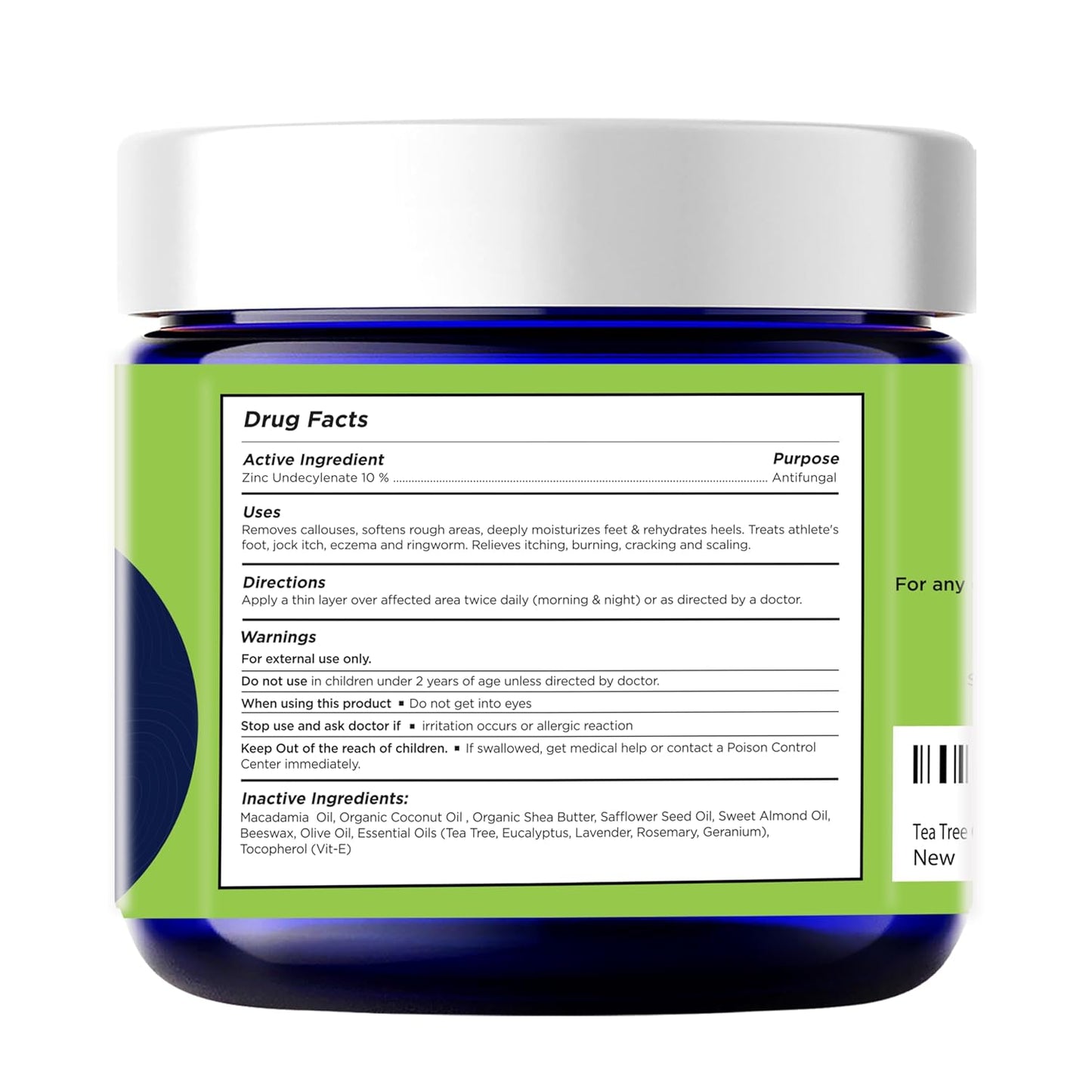 Tea Tree Oil Balm – Moisturizer for Dry Cracked Feet – Instantly Hydrates & Soothes Irritated Skin & Athlete's Foot – Best Foot Care for Women and Men – Made in USA 2PK