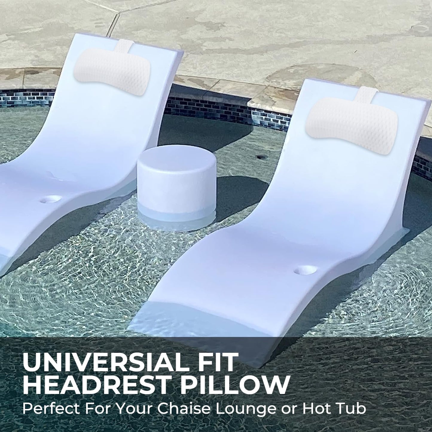 Headrest Pillow for Patio Chaise Lounge，Hot Tub Pillow for Headrest, Universal Height Adjustable Chaise Lounge Pillow for Sunbathing Swing Pool Furniture