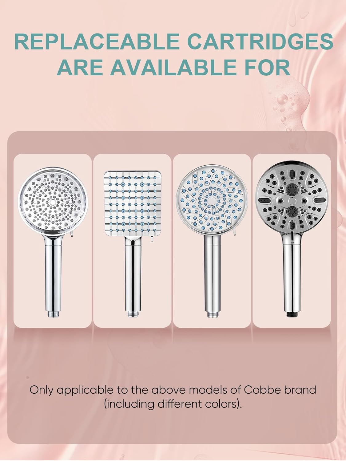 Cobbe 1 Pack Replacement Filters for Handheld Shower Head - UPGRADE FILTERING DURATION - Remove Chlorine - Reduces Dry Itchy Skin