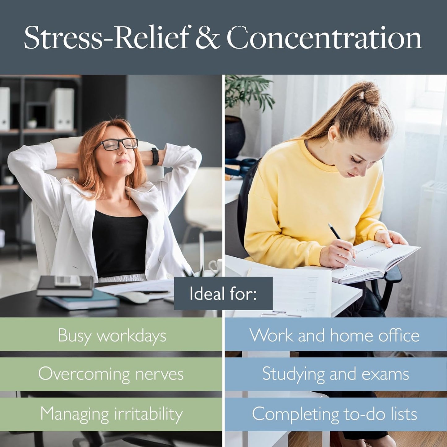 Scentered Aromatherapy Balm Stick Duo for Stress-Relief & Focus - Roll On Essential Oil Blends of Rosemary, Mint, Chamomile - Aromatherapy Gifts for Women - De-Stress & Focus