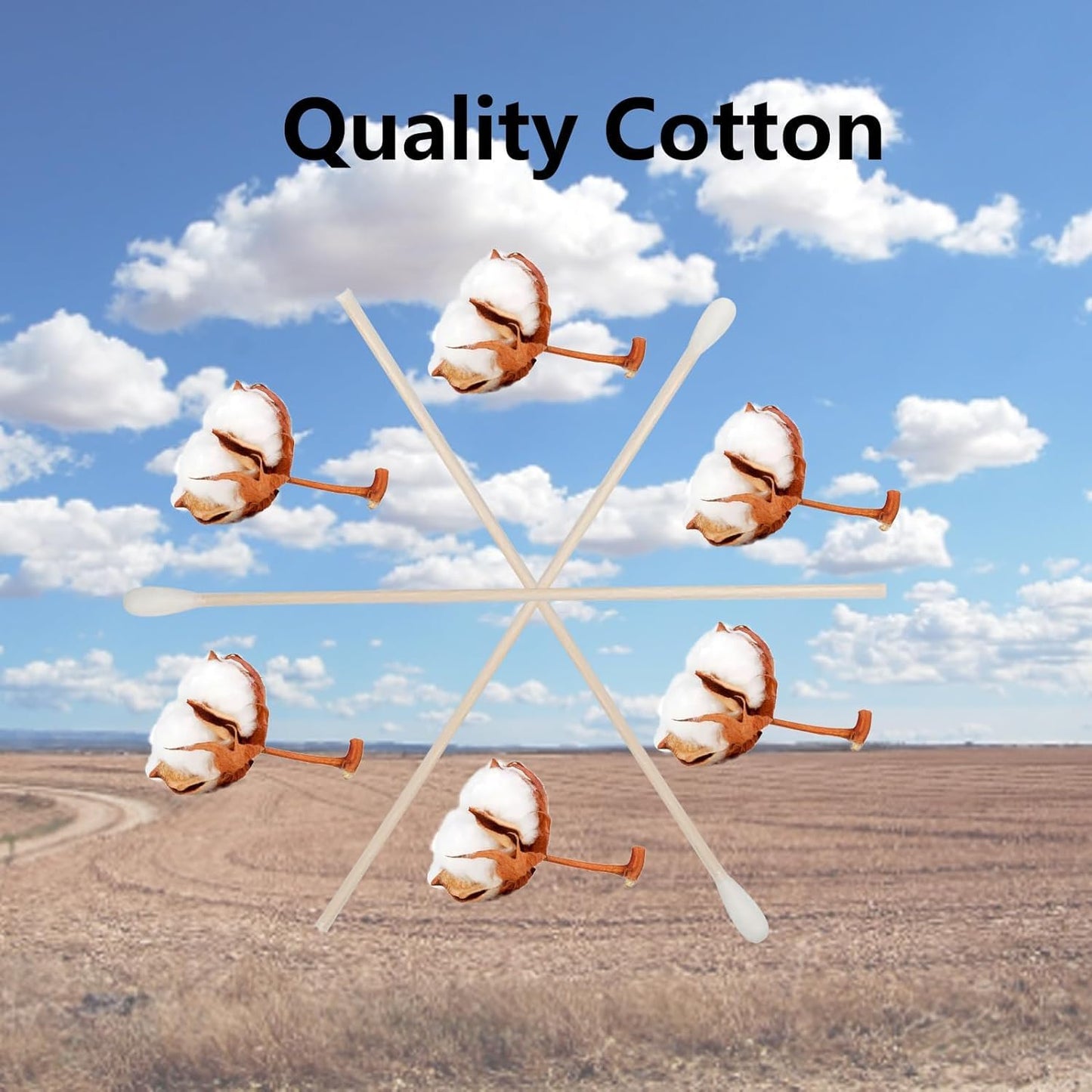 6 Inch Long Cotton Swabs,2000pcs Cotton Swabs,Long Cotton Swabs with Wooden Handle,Great for Gun Cleaning,Pet Care and Makeup