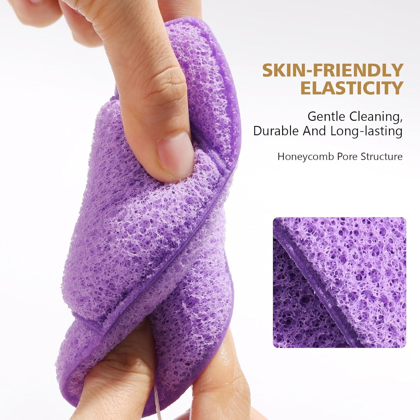 Facial Sponge, Raffaello Face Sponges for Cleansing and Exfoliating, Reusable Daily Cleansing Face Scrubber, Deep Cleanse & Dead Skin Removal 3 Pack