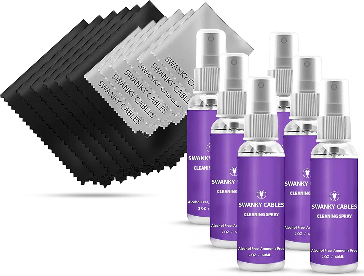 Swanky Computer Screen Cleaner Kit: Set of Electronic Cleaner Spray Microfiber Cleaning Cloth for Tv Cleaner - Ipad Screen Cleaner - iPhone Cleaner - Monitor Cleaner - Laptop Cleaner (2 Oz, 6-Pack)
