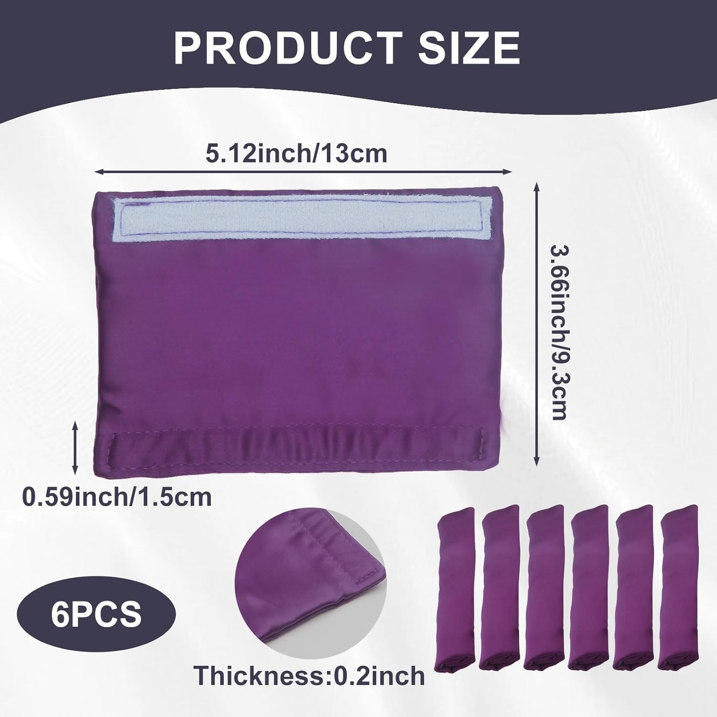 6 Pack Satin Strap Covers Breathable Strap Cushions Work for Most Headgear Straps Can Reduce The Tracks On The Face Made of Soft Fabric Face Pads (Purple)