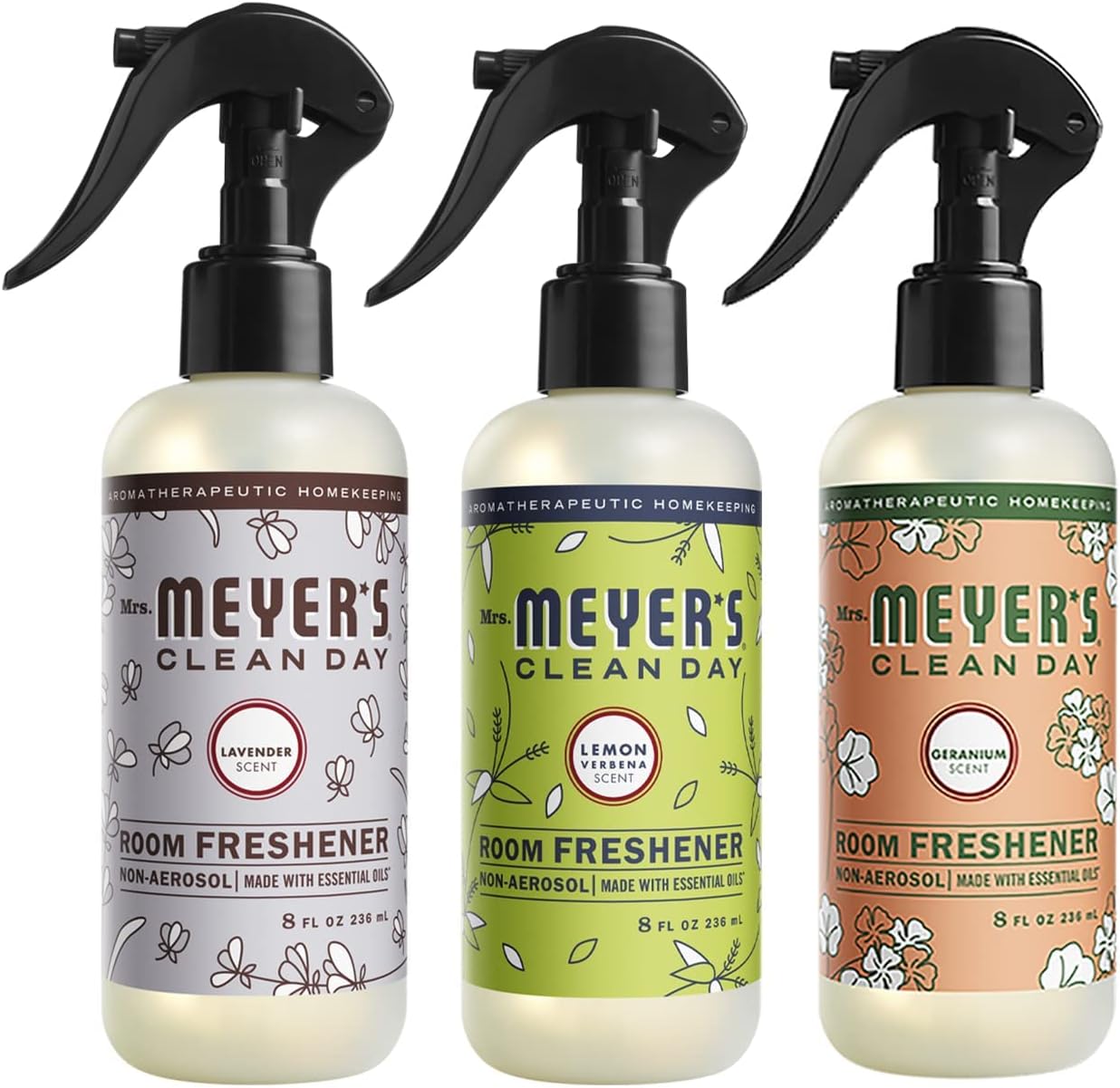 MRS. MEYER'S CLEAN DAY Room Freshener Variation Includes 1 Lemon Verbena, 1 Geranium, and 1 Lavender 3 ct.