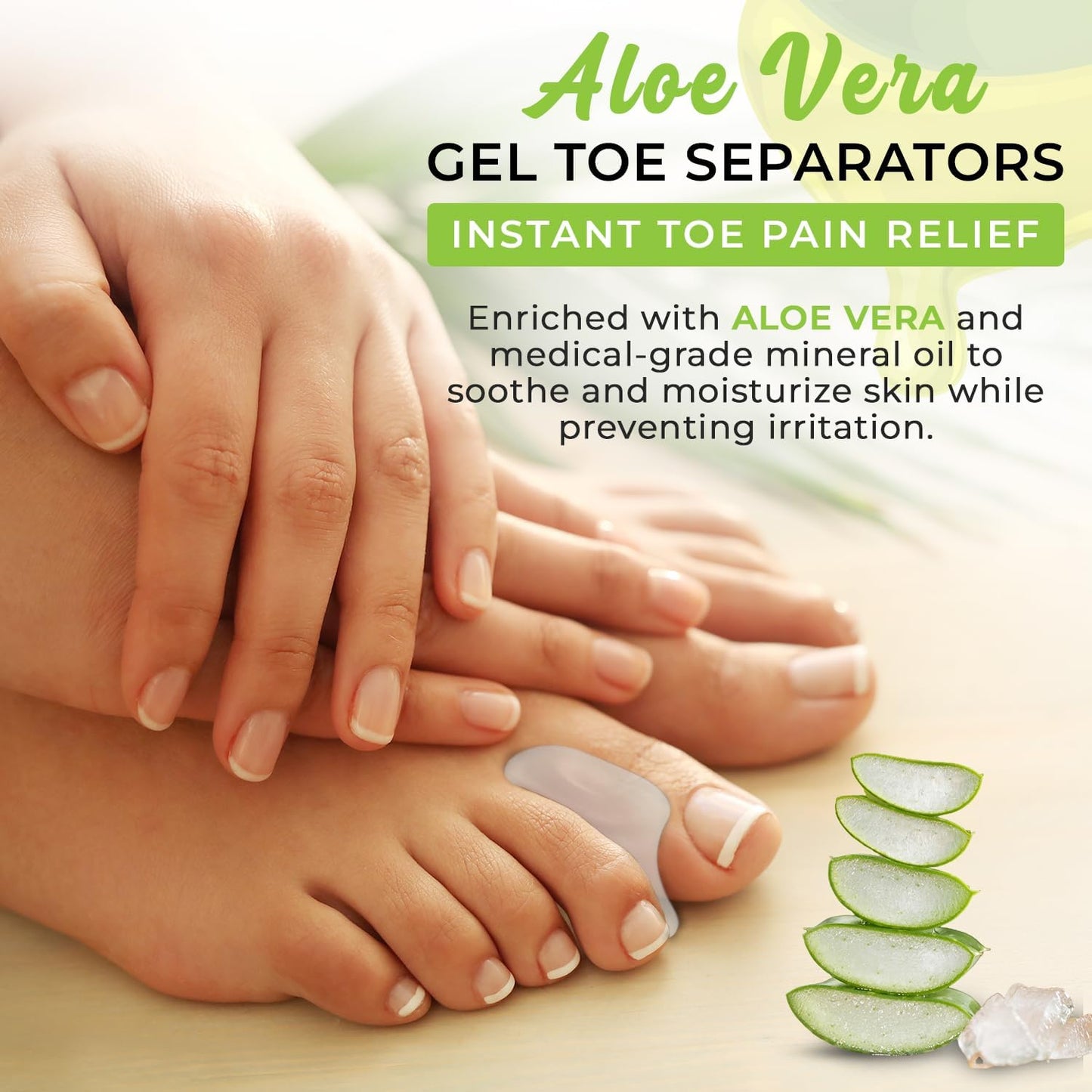 Gel Toe Spacers - for Straightening Overlapping Toes - Ideal for Bunions, Corns, Blisters & Rubbing - Comfortable Toe Separators for Men and Women - 12 Pack Clear