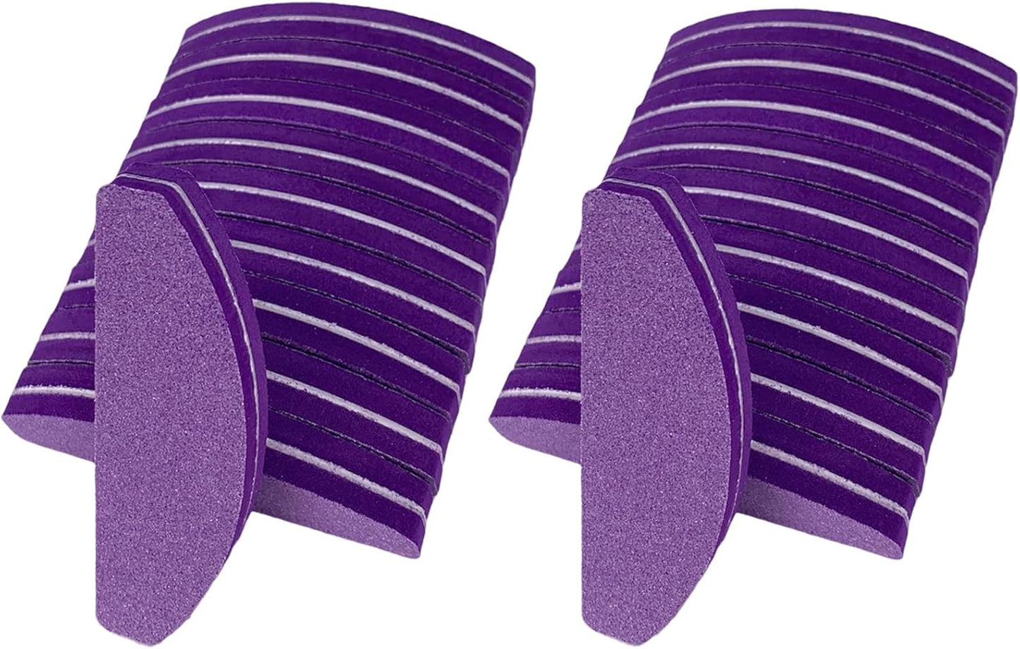 20 PCs Nail Buffers, Double Sided Nail Files Buffer Blocks 100/180 Grit Portable Washable Sanding Buffing File Arc Shape (Purple)