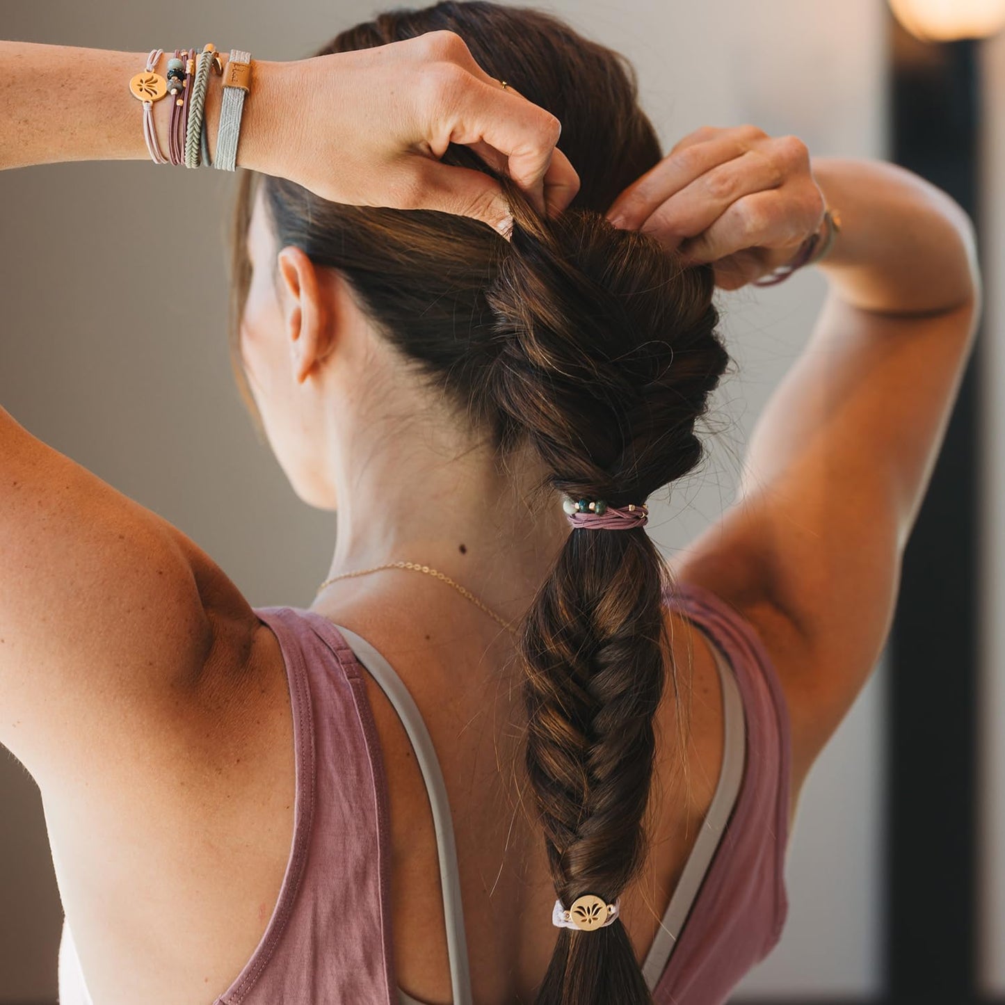 K'lani Hair Tie Bracelets for Women - Elastic Hair Bands That Double as Stylish Jewelry - Breathe - Large