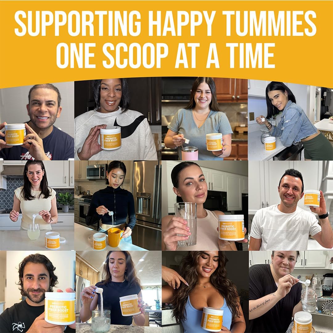 GOBIOTIX Fiber Supplement Powder with Prebiotics for Digestive Health and GLP-1 Support, Soluble Fiber for Gut Health & Debloat, Keto, Vegan, Gluten & Sugar Free, 35 Servings (1 Pack)