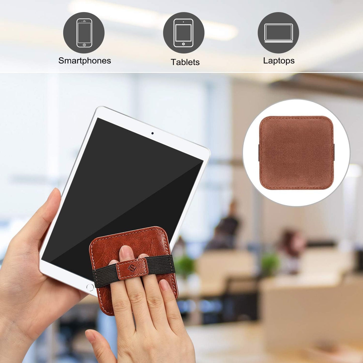 Fintie Screen Cleaning Pad, [4 Pack] Soft Cloth Wipes Screen Cleaner with Elastic Strap for iPad, iPhone, MacBook, Tablets, Laptop (Blossom)