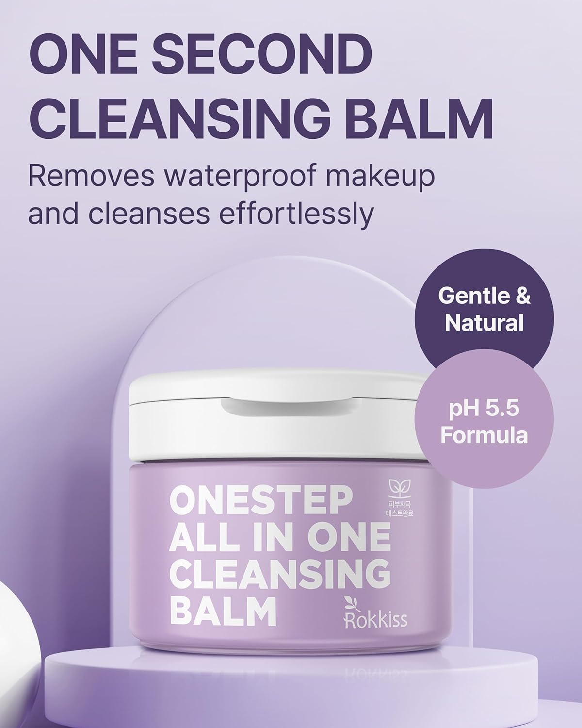 Rokkiss One Step Makeup Remover Cleansing Balm (5.1fl oz) - Korean Facial Cleanser for Eyes, Lips and Face, Gentle, Cruelty-Free Formula