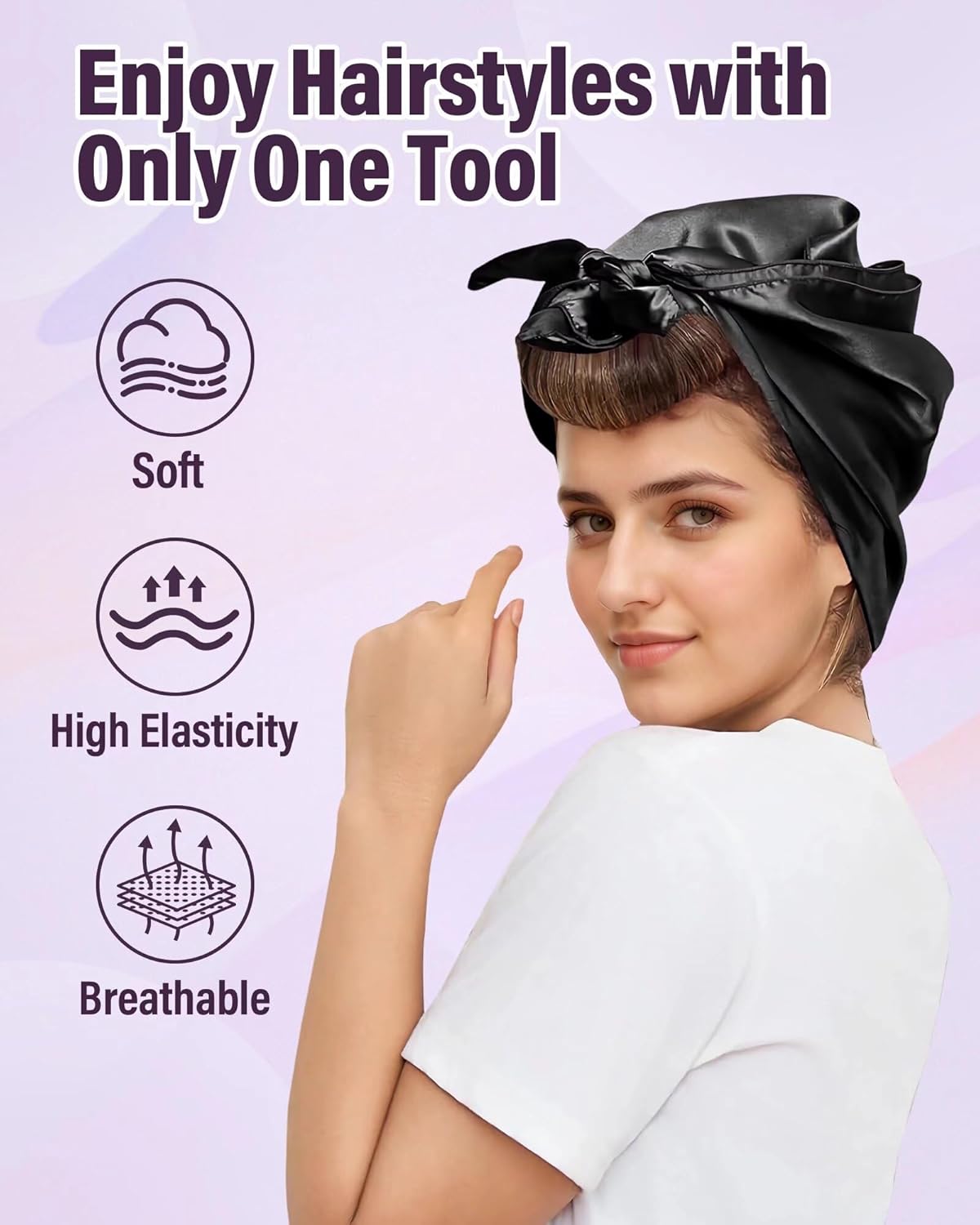 Heatless Hair Curler Overnight Curls-3 Pcs No Heat Curling Blowout Rod to Sleep In,Hair Rollers with Satin Scarf