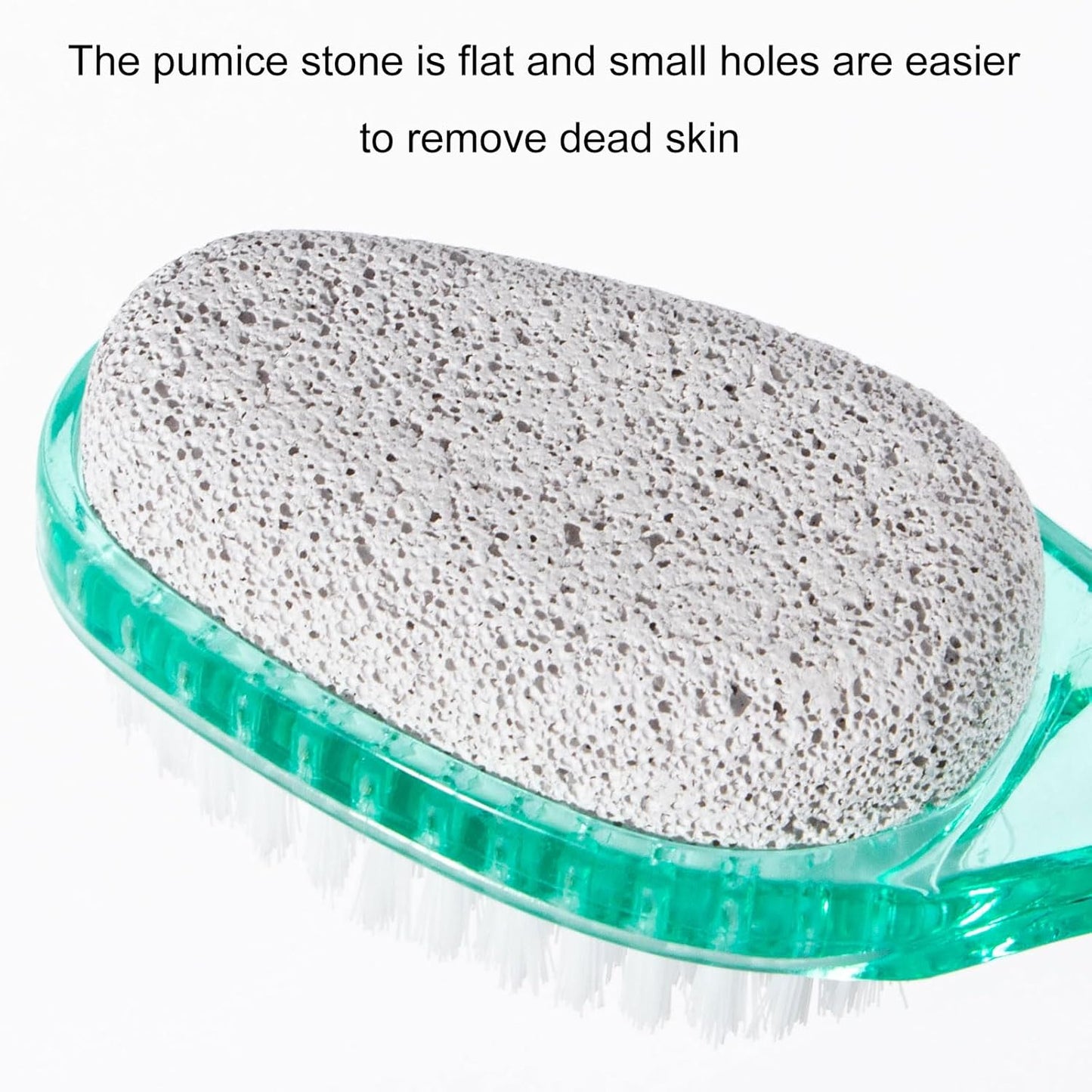 2 Pcs Foot Brush for Shower with Handle 2 in 1, Large Foot Pumice Stone Brush Scrubber Foot File Calluses Remove Suitable for Horniness Foot Spa,Foot Care Smooth Skin (Green&Transparent)