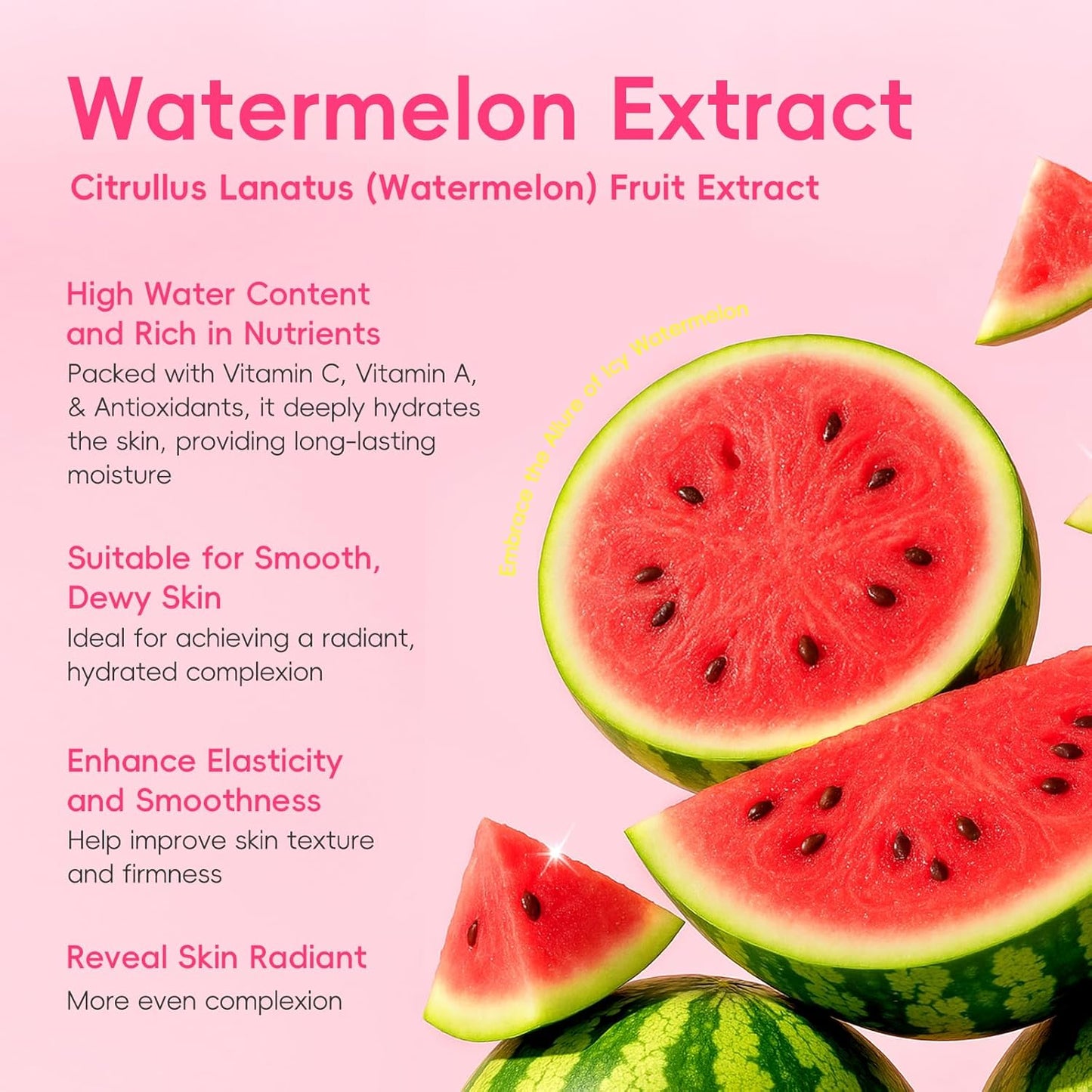 Watermelon Niacinamide Skin Care Set, Routine Beauty Skin Care for Teens- Gift Set with Cleanser, Toner, Eye Cream, Cream, Serum, Facial Glow Up Set for Women, Girls, Travel Sets, for All Skin Types