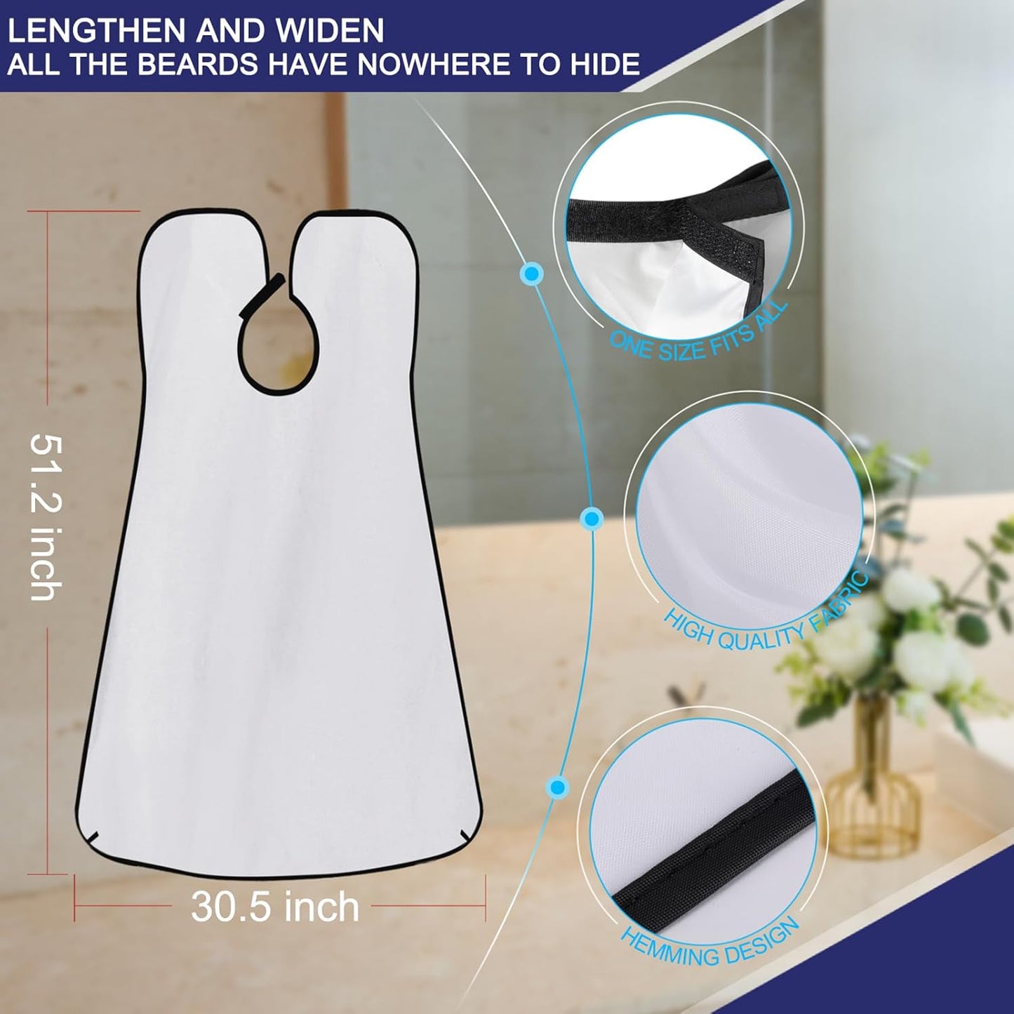 Beard Bib Apron, Adjustable Beard Trimming Hair Catcher, Christmas Gift for Dad