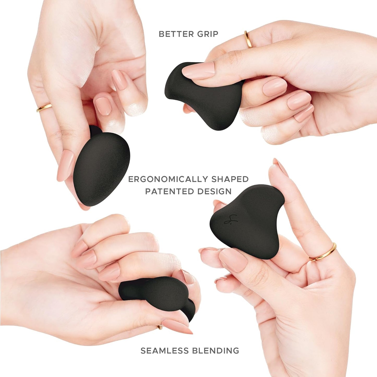Original Beauty Blender Makeup Sponge Applicator for Powder, Cream & Liquid, Beauty Tools Puff, Streak Free Application, Vegan, Cruelty Free Made in USA, Black