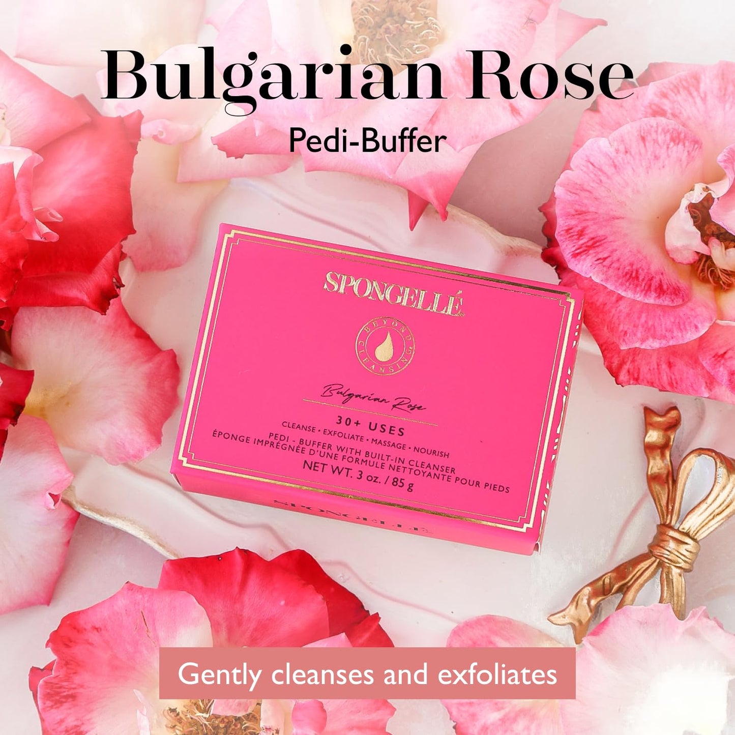 Bulgarian Rose Pedi Buffer – Exfoliating Foot Scrub & Cleanser | Softens, Smooths & Hydrates Dry Feet | Built-in Body Wash | 30+ Uses | Vegan, Paraben-Free, Cruelty-Free | at-Home Pedicure Spa